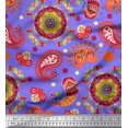 thumbnail image 1 of Soimoi Velvet Fabric Mandala & Paisley Ethnic Fabric Prints By Yard 58 Inch Wide, 1 of 3