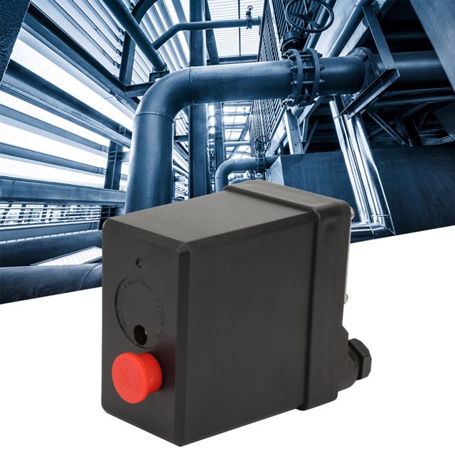 Compresseur d'Air Interrupteur de Pression, Contrôleur de Compresseur d'Air, Accessoire de Compresseur d'Air, Interrupteur de Contrôle de Pression Vertical à Trou Unique pour Compresseur d'Air 380V 75-175PSI