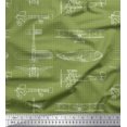 thumbnail image 1 of Soimoi Viscose Chiffon Fabric Check & Airplane Transport Fabric Prints by Yard 42 Inch Wide, 1 of 3