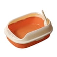 thumbnail image 3 of DOLITY Cat Kitten Toilet Pet Litter Tray Bedpan Cat Litter Container Orange, 3 of 9