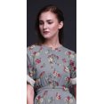 thumbnail image 2 of Bimba Robe Longue en Rayonne à Feuilles et Fleurs, Taille Smockée, Imprimée, Fente Latérale, Robe pour Femme - Xxx-Grand, 2 of 6