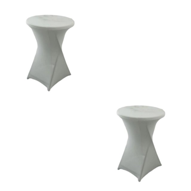 Wweixi Easy Care Stretch Round Tablecloth Stain-resistant And Versatile silver 2Set