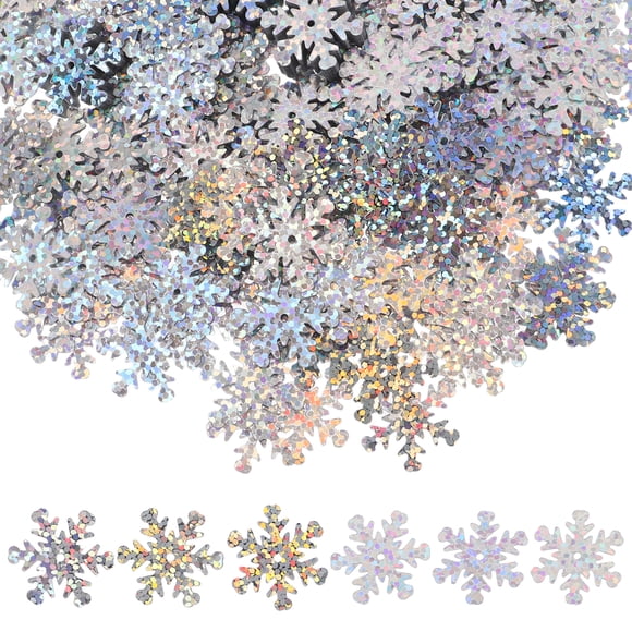 Shisuyan 30g Snowflake Glitter Sequins for DIY Crafts Christmas Table Confetti Sparkling Snowflakes for Holiday Decorations Iridescent Snowflake Confetti for Winter Ornament Fillers and Craft Projects