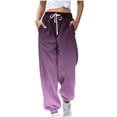 thumbnail image 1 of Erwazi Sweatpants for Women Gradient Printed Drawstring Loose Joggers with Pockets Fall Winter Comfy Workout Gym Running Pants, 1 of 3