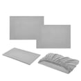 thumbnail image 1 of Grey 4 Piece Fitted Sheet Set Bedding Comforter Cover Pillowcases Solid Color Imitation Satin Home Textile For Bedroom Hotel 89.7X101.9 Inches Grey, 1 of 6