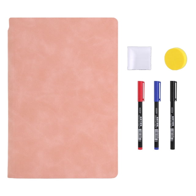 1 Pcs Carnet pour Tableau Blanc Réutilisable, Petit Tableau Effaçable à Sec Portable, Comprend 1 Chiffon, 3 Marqueurs et une Effaceur pour Tableau Noir, Mini Carnets Portatifs pour Tableau Blanc, Carnet de Dessin Réutilisable, (g, 6.6x9.5 in)