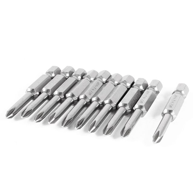 Unique Bargains 10 Pcs Magnetic 50mm Long 1/4' Shank 4mm PH1 Phillips Power Screwdriver Bits