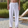 thumbnail image 2 of Dagugfen Lounge Pants for Men Elastic Waist Drawstring Loose Lightweight Travel Beach Pants Work Pants, 2 of 5