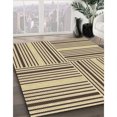 thumbnail image 3 of Ahgly Company Tapis d'Intérieur Lavable à la Machine, Carré, Transitionnel, Brun et Or, Tapis de Zone, 8 Pieds Carré, 3 of 7