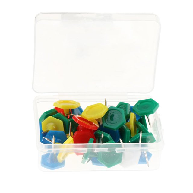 jifeng 45 Pcs Piques à Pouce pour Tableau d'Affichage Projets DIY Plastique_b