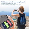 thumbnail image 2 of Costway Drawstring Backpack String Bag Folding Sports Sack w/Zipper Pocket Blue, 2 of 10