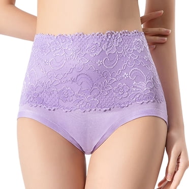 GDREDA Ladies Underwear Plus Size High Waist Striped Tangas No Show Bikini Custom Thongs Women Underwear Panties Thong Purple,L