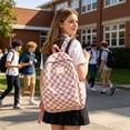 thumbnail image 4 of Btomtd Checkerboard Backpack Red Plaid School Bag Korean Style Backpack Casual School Backpack For Trendy Backpack Lightweight School Backpack Cute, 4 of 7