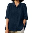 thumbnail image 2 of QIPOPIQ Oversized Women Button Down Shirt Lightweight Square Textured Long Sleeve Blouse Drop Shoulder Tunic Tops Clearance, 2 of 8