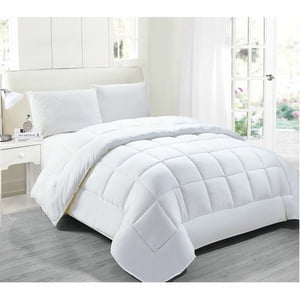 Legacy Decor Down Alternative King Size Comforter, Hypoallergenic Anti-dust Mite Anti-bacterial, White Color