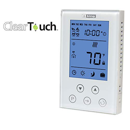 KING K302PE ClearTouch Electronic 7 Day Programmable Thermostat, White