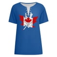 thumbnail image 3 of T-shirts Canada pour Femmes à Manches Courtes, Col Rond, Feuille d'Érable, Fête du Canada, Chandail Patriotique, T-Shirt Graphique pour Femmes, 3 of 3