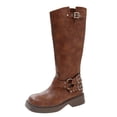 thumbnail image 2 of EGNMCR Knee High Boots Fall Winter Tall Round Toe Chunky Heel Boots Ladies Fashion Casual Boots, 2 of 5