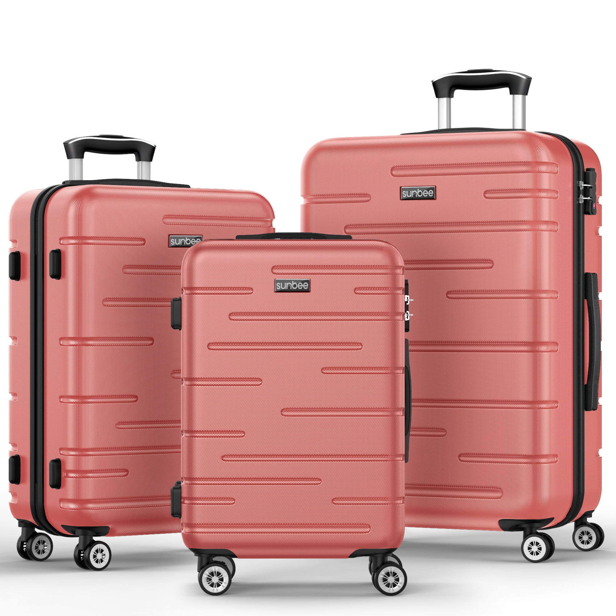 Sunbee Ensemble de 3 Valises : Valise Rigide à Coque Rigide avec Serrure TSA, Légère et Résistante, à Roulettes Multidirectionnelles.