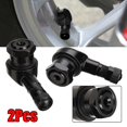 thumbnail image 2 of 2 Pcs Noir Moto CNC Angle 90 Degrés Roue Pneu NYC Étanche Valve TWPO, 2 of 9