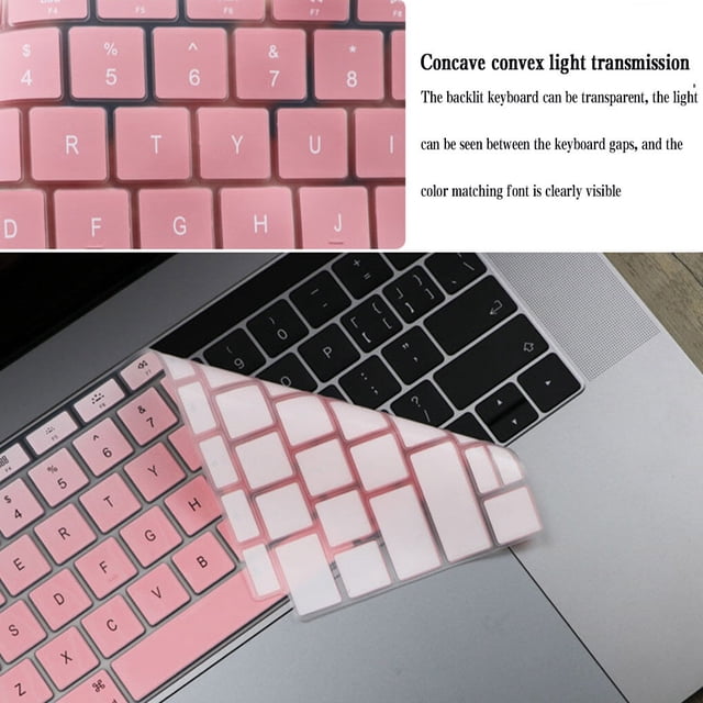 Keyboard Cover Laptop Waterproof Dustproof Keyboard cover keyboard Silicone Film Replacement for Macbook Air, Colorful Black