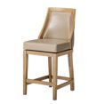 thumbnail image 1 of Maven Lane Vienna Counter Stool, Weathered Oak Finish, Avanti Bone Vegan Leather, 1 of 6