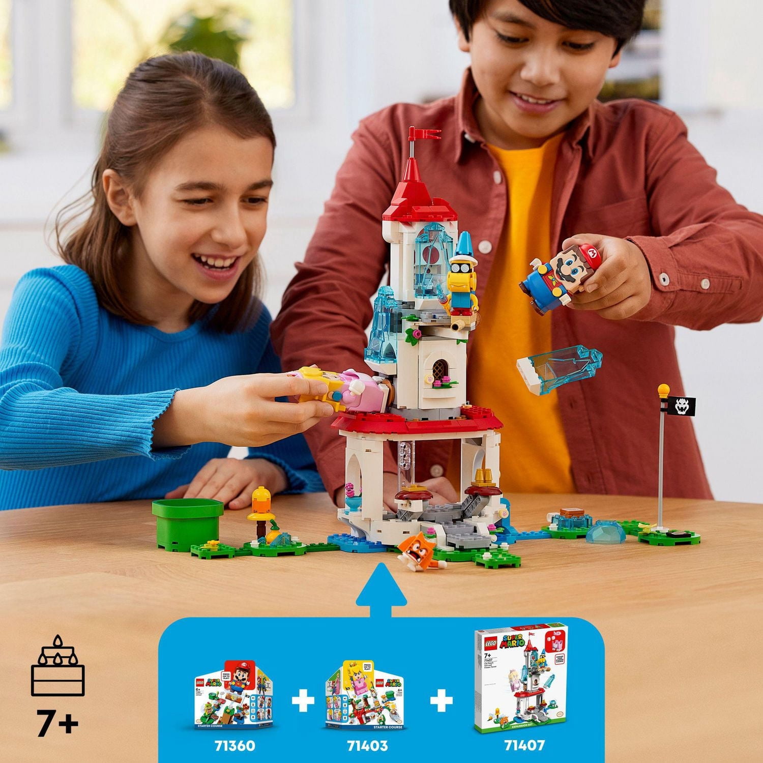 LEGO Super Mario Ensemble d'extension Le costume de Peach chat et la tour gelée 71407 Ensemble de construction (494 pièces)