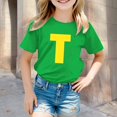 thumbnail image 2 of TZEWGL Cute Shirt For Kid Letter Printed Short Sleeve Print Crewneck Top For Newborns size 5-6T, 2 of 4