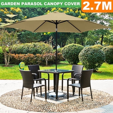9ft 6 Ribs Umbrella Replacement Canopy Garden Patio Market Table Outdoor Deck Umbrella Replacement Canopy Cover 6 Colors (Canopy Only)