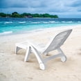 thumbnail image 4 of Patiojoy Outdoor Chaise Lounge Chair 5-Position Folding Recliner for Beach Poolside Backyard White, 4 of 10