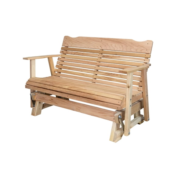 Kilmer Creek 4' Natural Cedar Outdoor Porch Glider, Amish Crafted