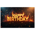 thumbnail image 1 of Happy Birthday Flaming Backdrop Decoration Banner Party Supplies Photography Props Celebration Decor Background Event Display, 1 of 4