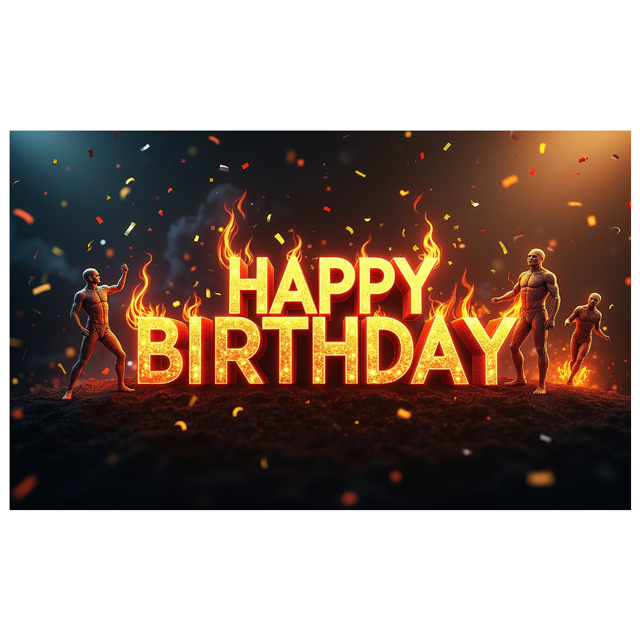 Happy Birthday Flaming Backdrop Decoration Banner Party Supplies Photography Props Celebration Decor Background Event Display