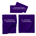 thumbnail image 4 of Comfy Bamboo World 9900 Series Embroidered Bedsheets Sheet Set, King Size, Purple, 4 of 4