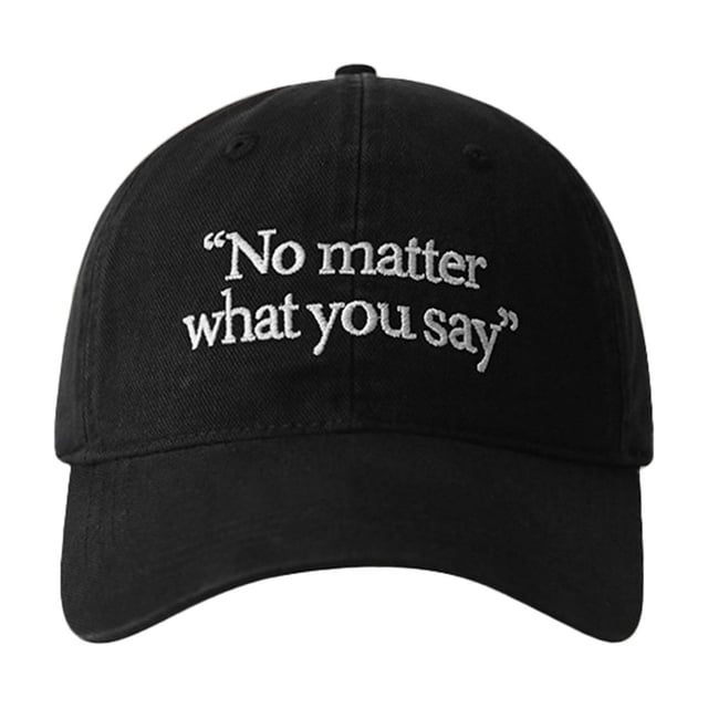 TIEVOSA Big Head Round Baseball Cap Four Seasons Embroidered Face Small Wide Curved Cap(Black)