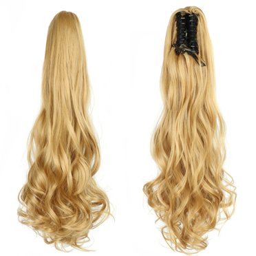 Women's Curly Wig Ponytail with Claw Clip 22-Inch Long Wavy Hair Extension Heat-Resistant Synthetic Fiber Wigs Strong Grip and Secure Attachment