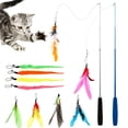 thumbnail image 1 of 12PCS Cat Feather Toys Interactive Cat Toys for Indoor Cat 2 Retractable Cat Teaser Wand 10 Refills with Bells Cat Chaser Toy Set for Exercising Kittens and Cats, 1 of 9