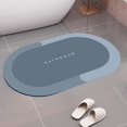 thumbnail image 4 of GROWTH TANK Super Absorbent Bathroom Rug Quick Dry Washable Diatomite Easy to Clean Bath Mat Oval Blue L, 4 of 7