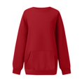 thumbnail image 4 of Breezora Chandail à Capuchon pour Femmes Surdimensionné avec Poche, Col Rond, Chandail Décontracté à Enfiler, Chandail Confortable pour Détente, Taille TTG, Rouge, 4 of 5