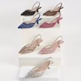 thumbnail image 2 of Chic & Comfortable All-Season Kitten Heels with Sparkling Rhinestones, Pointed Toe, and Breathable Mesh Design Shoes for Women Girls, 2 of 3