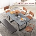 thumbnail image 4 of HOMCOM Dining Table with Wave-edged Tabletop and Steel Legs Kitchen Table, 4 of 10