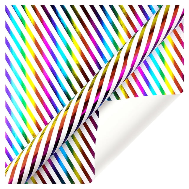 Agiferg Papier d'Emballage Cadeau Coloré avec Bronzage, Motif à Rayures Diagonales Multicolores sur Papier Bronzage. Mesurant 70x50 cm, Ce Papier d'Emballage Est Parfait pour l'Emballage de Cadeaux de Noël, les Bricolages des Fêtes et les Décorations de Fête.