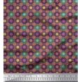 thumbnail image 1 of Soimoi Poly Georgette Tissu Imprimé Mandala Floral par la Cour 42 Pouces de Large, 1 of 3