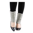 thumbnail image 2 of INSPIRE CHIC Women's Ruffled Cuff Over Knee Length Ribbed Knitted Leg Warmers Light Gray-Printed, 2 of 6