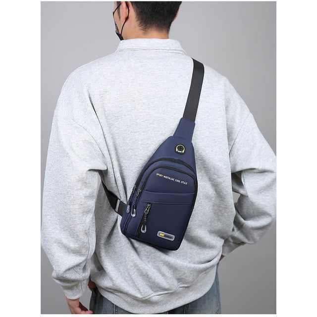 Sling Backpack Crossbody Sling Bags, Mens Crossbody Bags Trendy Crossbody, Leather Small Backpack Mens Travel Bags, Mens Crossbody Shoulder Bag for Men