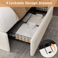 thumbnail image 4 of GloryStar Full/Queen Size Boucle Bed Frame, LED Light Headboard, Charging Station, 4 Storage Drawers, and Storage Shelf, Easy Assembly, 4 of 8