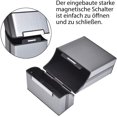 thumbnail image 4 of Aluminum Cigarette Case [Set Of 2, Gray] Magnetized Lids, Elegant Design Aluminum Cigarette Case, 4 of 6