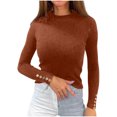 thumbnail image 1 of Pisexur Pull Col Roulé pour Femmes Couleur Unie Pulls Courts pour Femmes Tunique Pull Tricoté pour Femmes Décontracté Manches Longues Pulls d'Automne Pull Col Rond Hauts, 1 of 5
