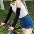thumbnail image 4 of 1Pc Fingerless Arm Protection Sleeve Anti-UV Long Style Solid Color Cycling Sleeves for Riding, 4 of 7