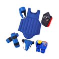 thumbnail image 1 of DYNWAVECA Sanda Gear Set Boxing Protective Gear Breathable Boxing Protector Gears Sparring Protective Gear for Kick Boxing Martial Arts Blue S, 1 of 10